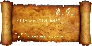 Melicher Ildikó névjegykártya